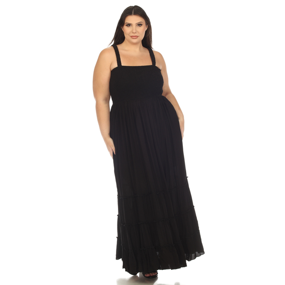 Plus Size Smocked Ruffle Maxi Dress - Picture 5 of 5